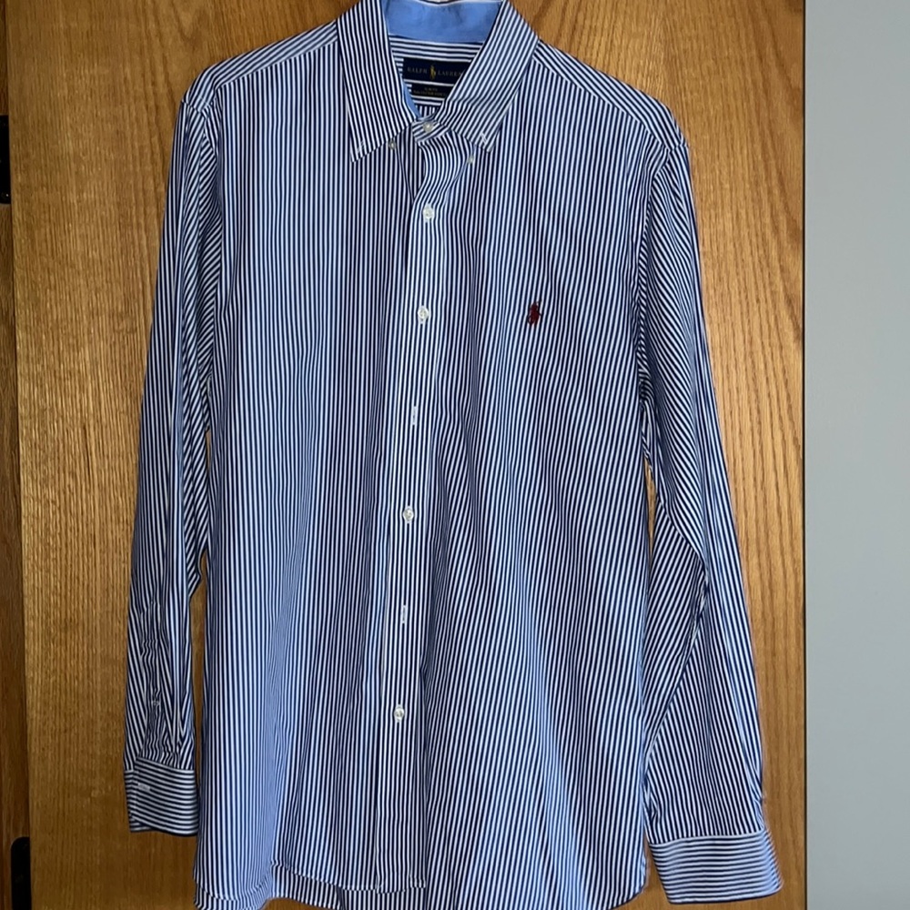 Ralph Lauren Blue Pin Stripe Dress Shirt